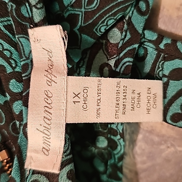 Ambiance Apparel Back Zip Up Sleeveless Tank Top Size 1X - Picture 5 of 6